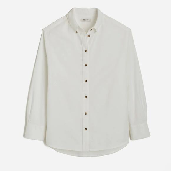 Madewell Oversized Button Up Shirt Oxford White Classic Minimalist Womens XS NWT - Picture 1 of 10